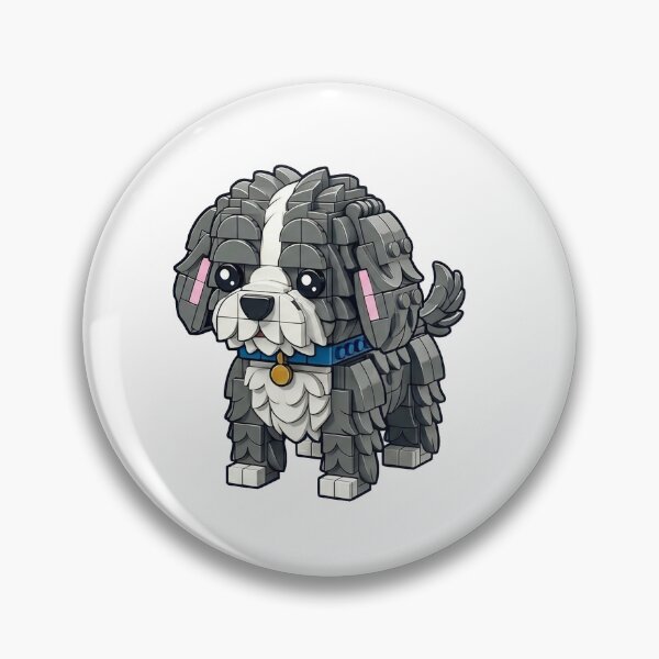 Item preview, Toy Block Grey Cockapoo – Curly Brick Doodle Puppy designed and sold by BrickDog.