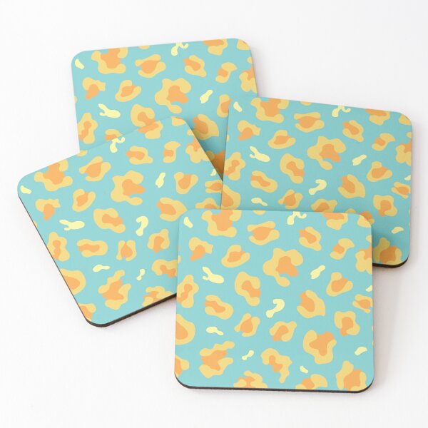 Item preview, Leopard Print 2 - Pineapple & Aqua Teal designed and sold by Daniel Bevis Design.