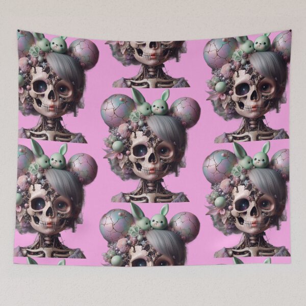 Item preview, Pastel Goth Bunny Skeletal Doll Art designed and sold by LujziWorld.