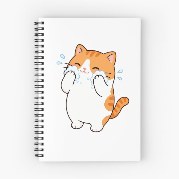 Item preview, Cute Orange Cat Washing Face Kawaii Bubble Grooming Illustration designed and sold by NoopnyangStudio.