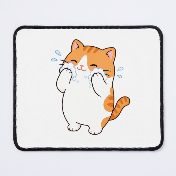 Item preview, Cute Orange Cat Washing Face Kawaii Bubble Grooming Illustration designed and sold by NoopnyangStudio.