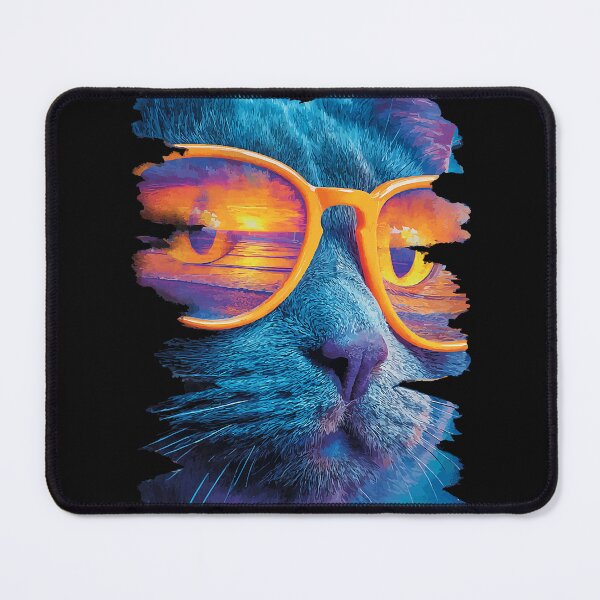 Item preview, Artistic Cat with Sunglasses Sunset Beach Tropical Summer designed and sold by Littermin.