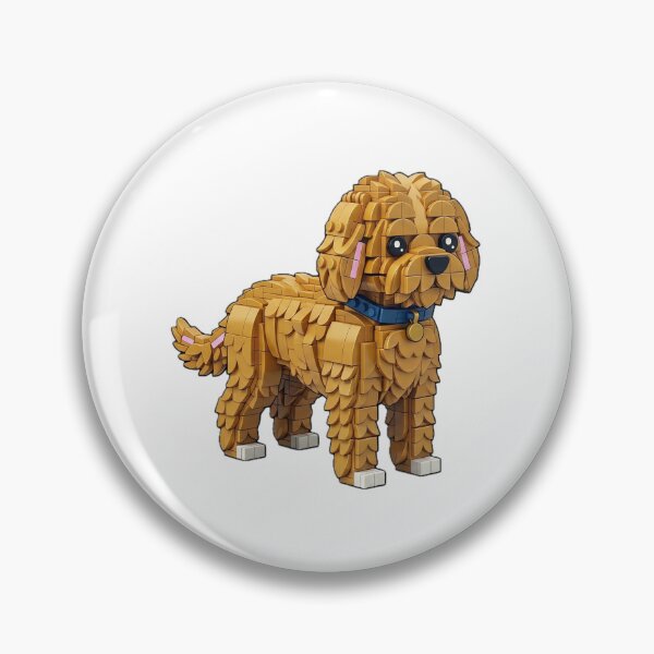 Item preview, Cute Brick Golden Cockapoo – Curly Fluffy Dog Art designed and sold by BrickDog.