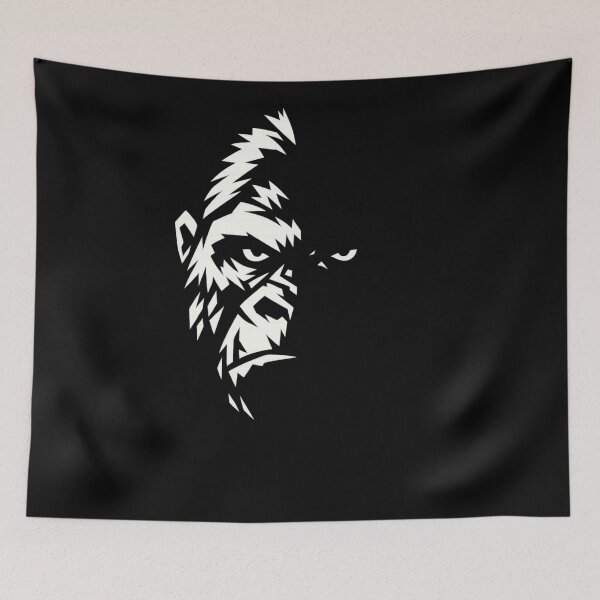 Item preview, Minimalist Noir Gorilla Face designed and sold by JonelCrafts.