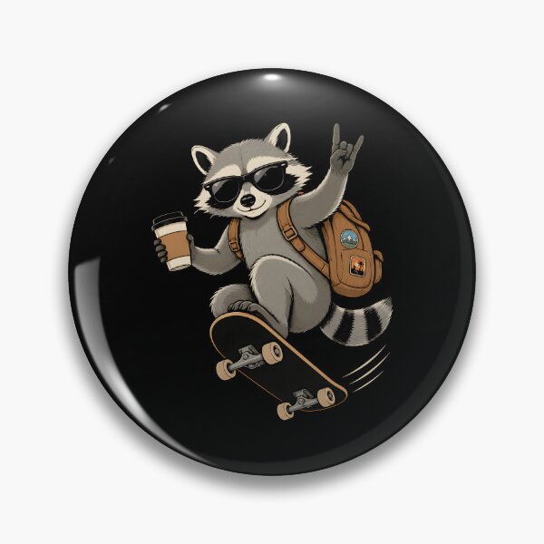 Item preview, Cool Raccoon On Skateboard designed and sold by zoes-ink.