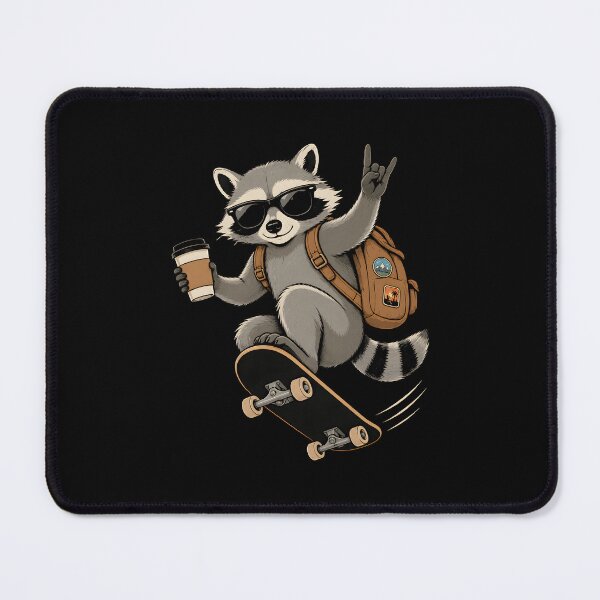 Item preview, Cool Raccoon On Skateboard designed and sold by zoes-ink.