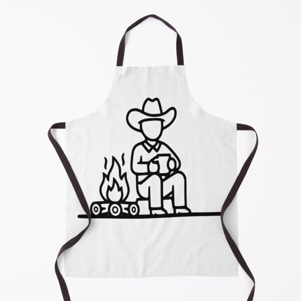 Item preview, Cowboy Campfire - Minimalist Bold Line Art designed and sold by The Bold Line Studio.