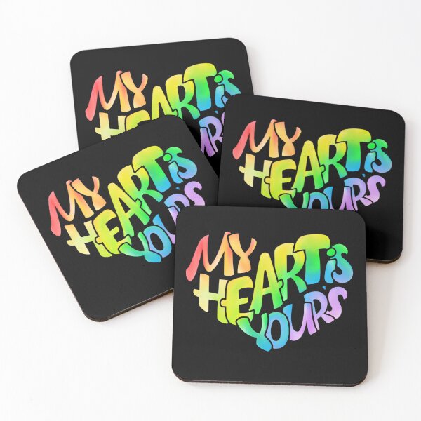 Item preview, My Heart Is Yours – Colorful Love Typography Design designed and sold by MartBook.