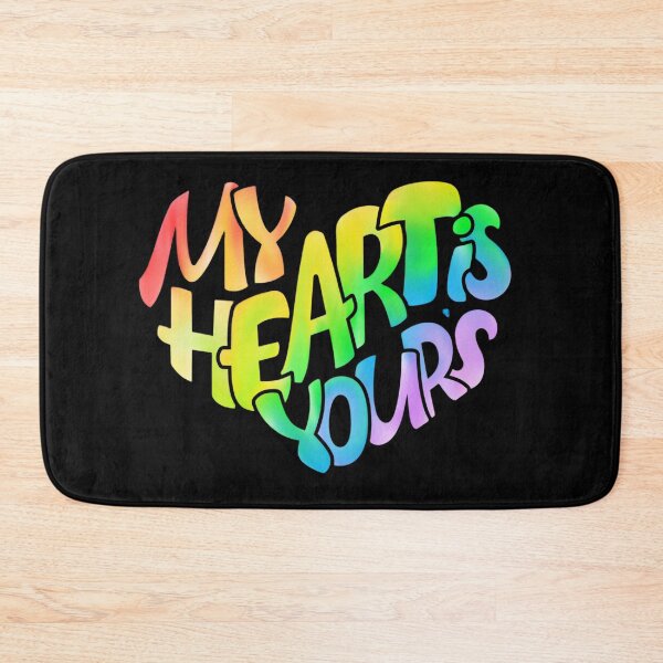 Item preview, My Heart Is Yours – Colorful Love Typography Design designed and sold by MartBook.