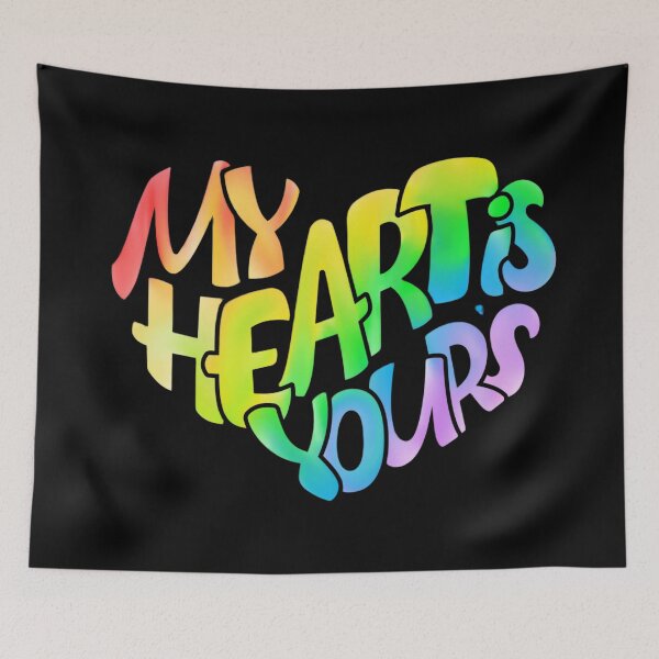 Item preview, My Heart Is Yours – Colorful Love Typography Design designed and sold by MartBook.