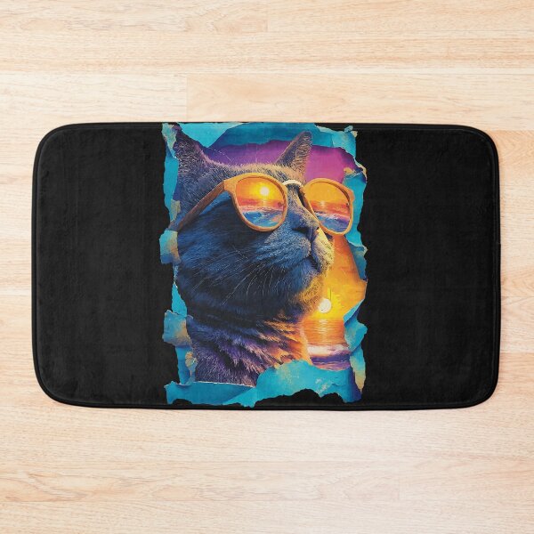 Item preview, Stylish Cat with Sunglasses Sunset Beach Tropical Summer designed and sold by Littermin.