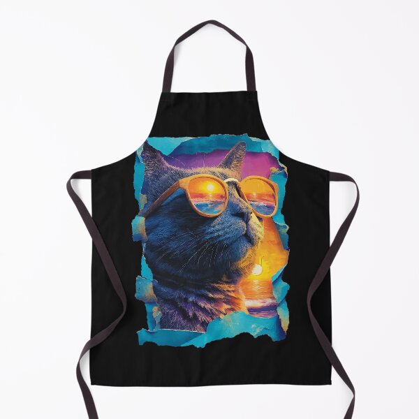 Item preview, Stylish Cat with Sunglasses Sunset Beach Tropical Summer designed and sold by Littermin.