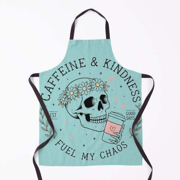 Item preview, Caffeine & Kindness Fuel My Chaos Floral Skull Coffee Cup designed and sold by bosamji.