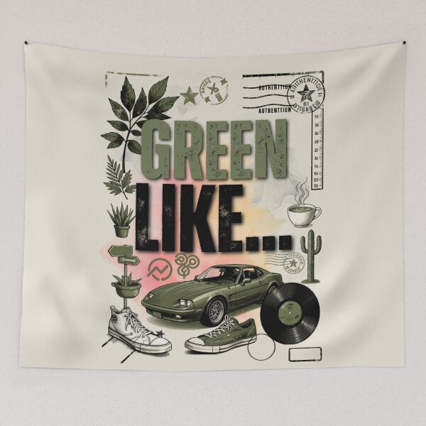 Item preview, **GREEN LIKE... | Vintage Stamp Streetwear Graphic Design** designed and sold by CallisC-Arts.