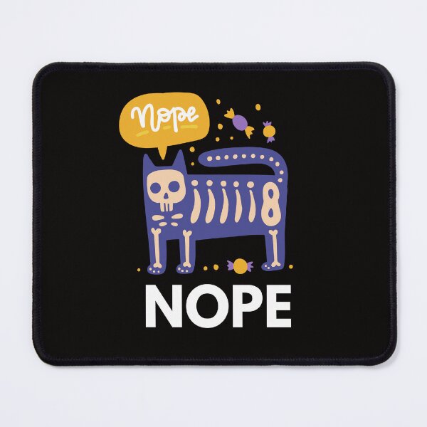 Item preview, Skeleton Cat Halloween Nope Dark Funny Design designed and sold by ContigoART.