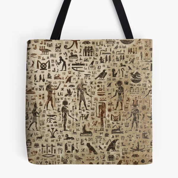 Item preview, Ancient Egyptian Hieroglyphs Wall - Retro Papyrus Gods Pattern designed and sold by GulfSignature.