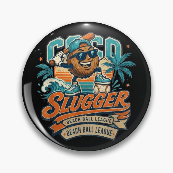 Item preview, Vintage Coconut Baseball Mascot Coco Slugger Beach Ball League Retro Summer designed and sold by NgumohaLanke.