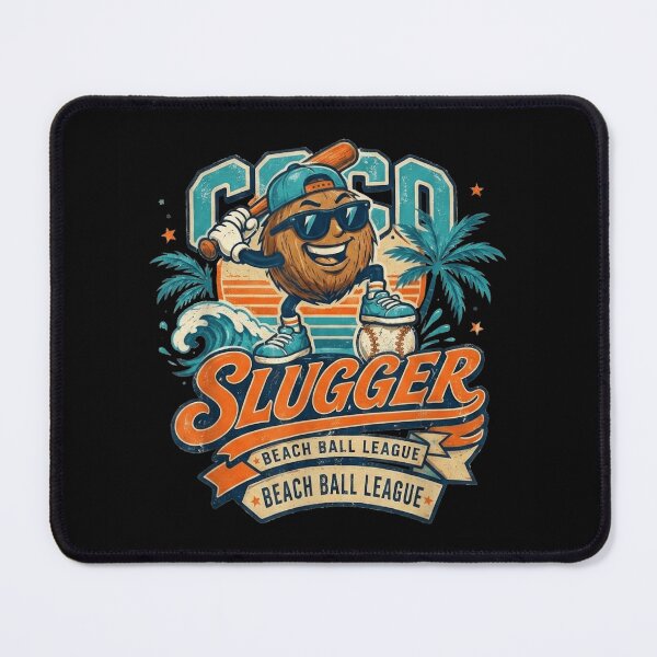 Item preview, Vintage Coconut Baseball Mascot Coco Slugger Beach Ball League Retro Summer designed and sold by NgumohaLanke.
