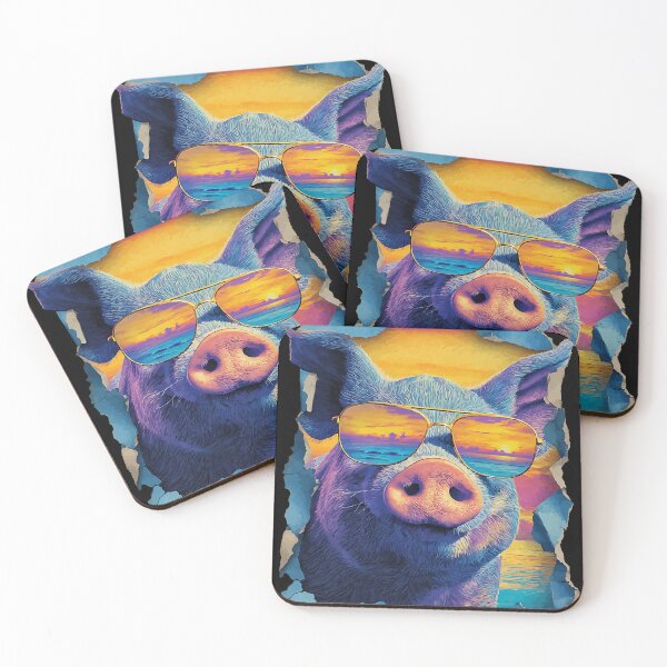 Item preview, Pig with Sunglasses Sunset Beach Tropical Animal Summer designed and sold by Littermin.