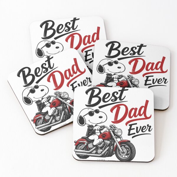 Item preview,  Best Dad Ever, cute snoopy on a motor bike designed and sold by nicnacc.