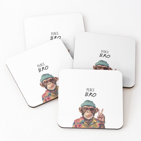 Item preview, Cool Chimp Making Peace Sign - Retro Hawaiian Monkey Art designed and sold by gokhanuzen.