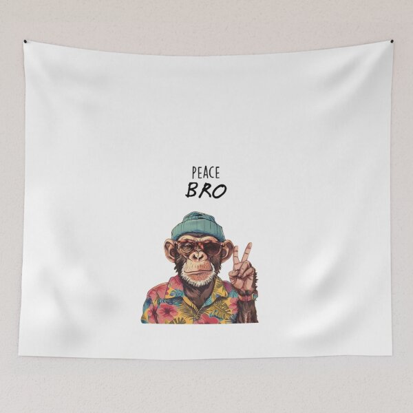 Item preview, Cool Chimp Making Peace Sign - Retro Hawaiian Monkey Art designed and sold by gokhanuzen.