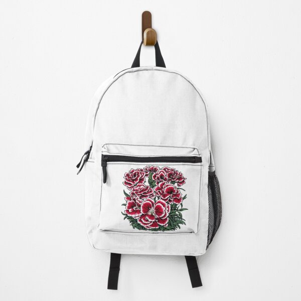 Item preview, Red & White Dianthus Blooms – Botanical Illustration Art designed and sold by Fantasy and more.