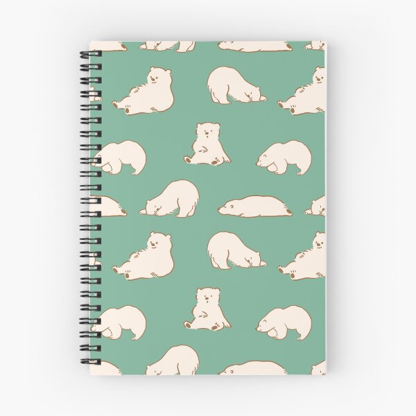 Item preview, Cute polar bear pattern green kawaii animal print designed and sold by Design by Ishika.