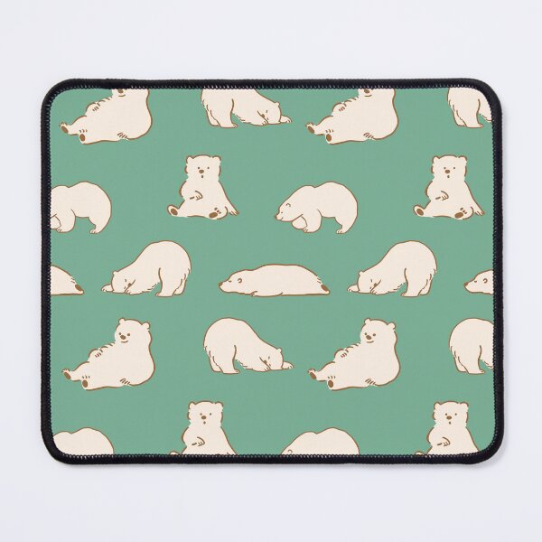 Item preview, Cute polar bear pattern green kawaii animal print designed and sold by Design by Ishika.