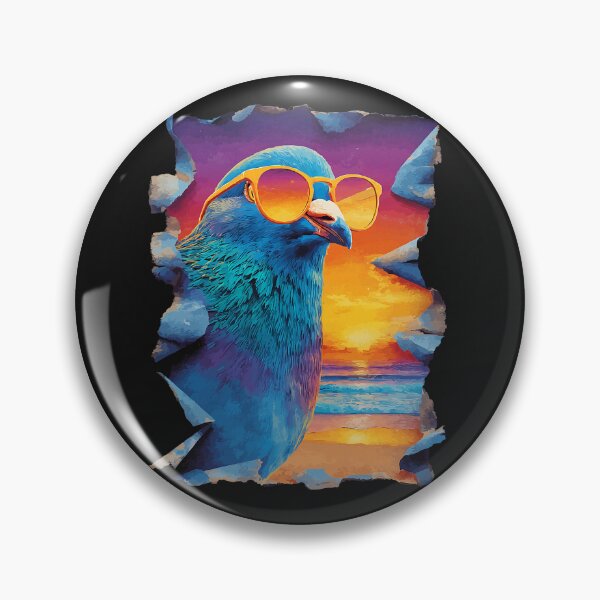 Item preview, Pigeon with Sunglasses Sunset Tropical Bird Summer Animal designed and sold by Littermin.
