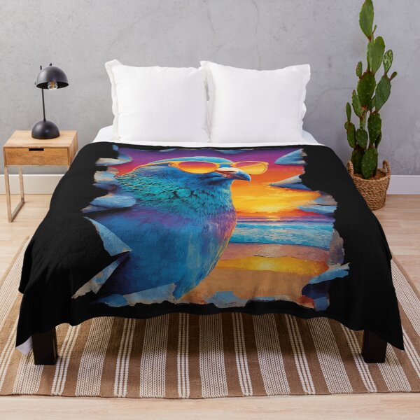 Item preview, Pigeon with Sunglasses Sunset Tropical Bird Summer Animal designed and sold by Littermin.