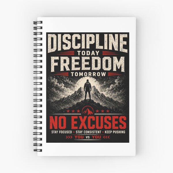 Item preview, Discipline Today, Freedom Tomorrow - No Excuses Motivation  Black Design designed and sold by DomKo10.