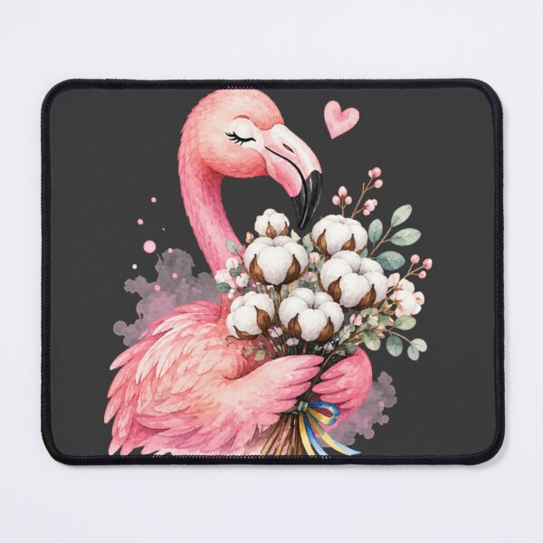 Item preview, Ukrainian Flamingo with Cotton Bouquet – Funny Watercolor Bird Design designed and sold by Mirosi-S.
