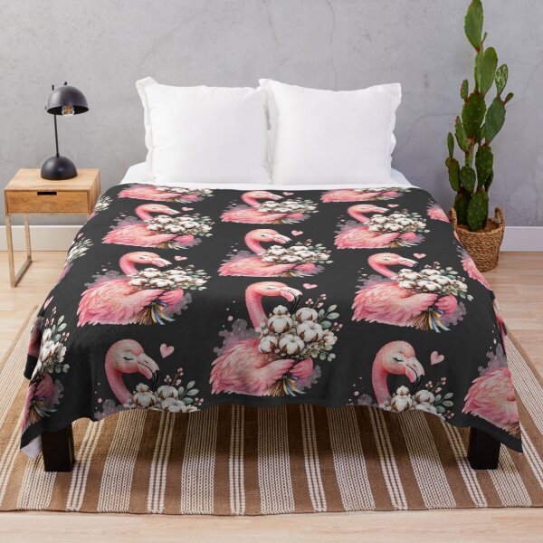 Item preview, Ukrainian Flamingo with Cotton Bouquet – Funny Watercolor Bird Design designed and sold by Mirosi-S.