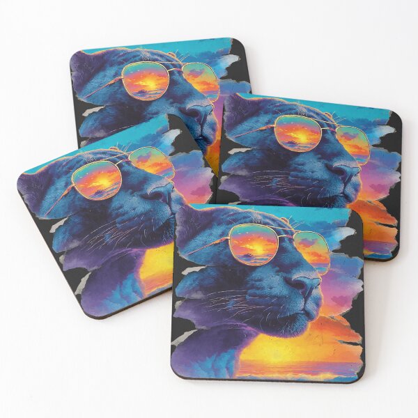 Item preview, Panther with Sunglasses Sunset Beach Tropical Animal Summer  designed and sold by Littermin.