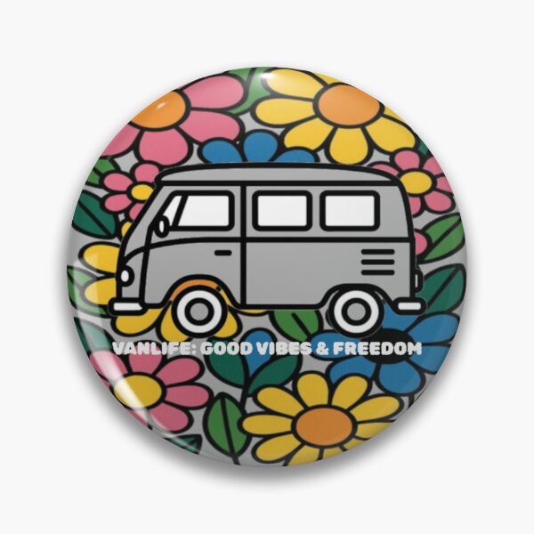 Item preview, Vanlife Good Vibes & Freedom - Retro Flower Bus designed and sold by The Bold Line Studio.
