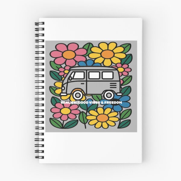 Item preview, Vanlife Good Vibes & Freedom - Retro Flower Bus designed and sold by The Bold Line Studio.