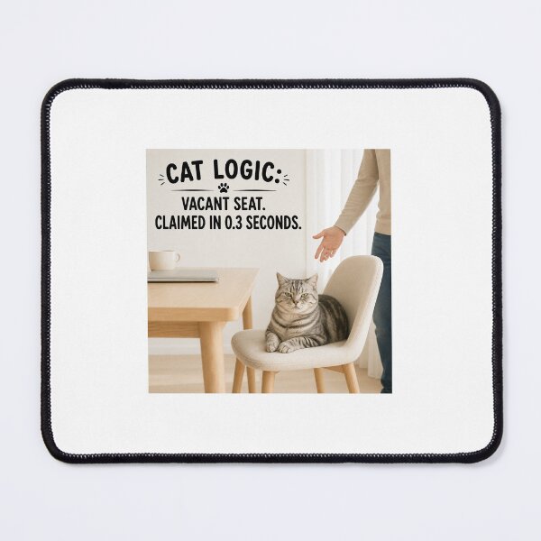 Item preview, Cat Logic Vacant Seat Claimed In 0.3 Seconds designed and sold by LovelyCatGalaxy.
