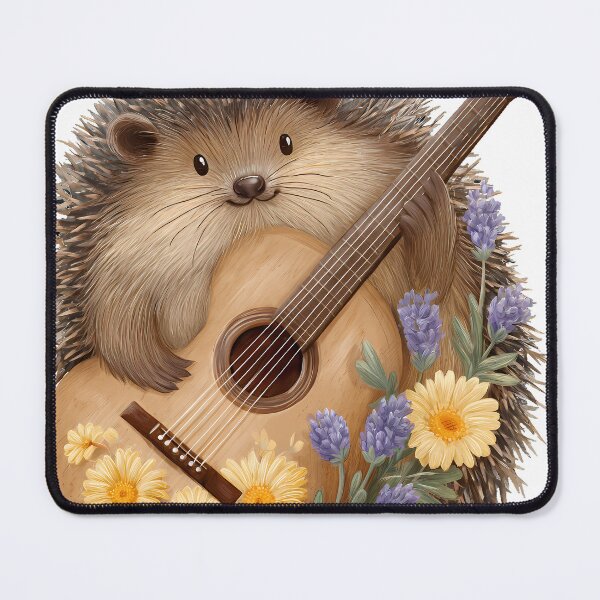 Item preview, Floral Guitar Hedgehog designed and sold by pumsquare.