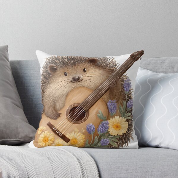 Item preview, Floral Guitar Hedgehog designed and sold by pumsquare.
