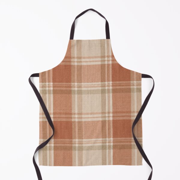 Item preview, Scottish Warm Terracotta Linen Tartan Boho Pattern designed and sold by Myra365Art.