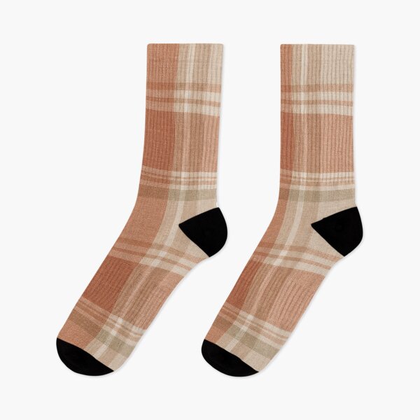 Item preview, Scottish Warm Terracotta Linen Tartan Boho Pattern designed and sold by Myra365Art.