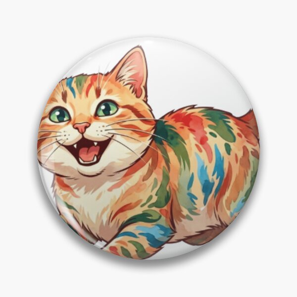 Item preview, Colorful Rainbow Cat Watercolor Illustration – Happy Kitten Art designed and sold by veloramode.