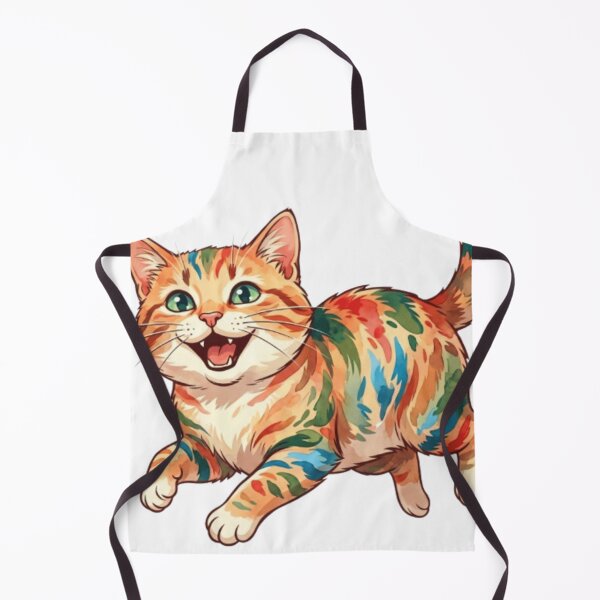 Item preview, Colorful Rainbow Cat Watercolor Illustration – Happy Kitten Art designed and sold by veloramode.