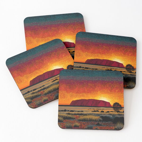 Item preview, Aboriginal Inspired Dot Art - The Splendor of Uluru designed and sold by GrinGalore.
