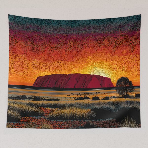 Item preview, Aboriginal Inspired Dot Art - The Splendor of Uluru designed and sold by GrinGalore.