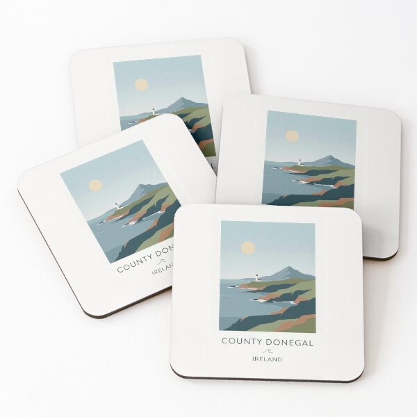 Item preview, Donegal Coastline Retro Travel Poster designed and sold by TirConnaill.