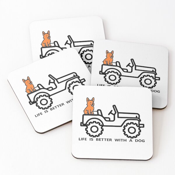 Item preview, Life is Better With a Dog - Corgi 4x4 Art designed and sold by The Bold Line Studio.