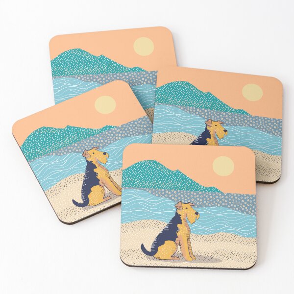 Item preview, Airedale Terrier on the Beach designed and sold by IvysCreativityHouse.