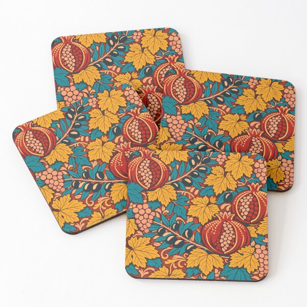 Item preview, Vintage Pomegranate Folk Art Seamless Print designed and sold by TatyanaArt.